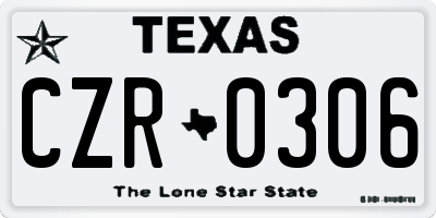 TX license plate CZR0306
