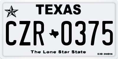 TX license plate CZR0375
