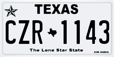 TX license plate CZR1143