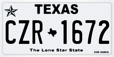 TX license plate CZR1672