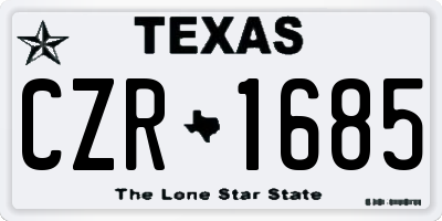 TX license plate CZR1685