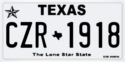 TX license plate CZR1918