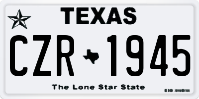 TX license plate CZR1945