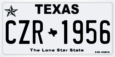 TX license plate CZR1956