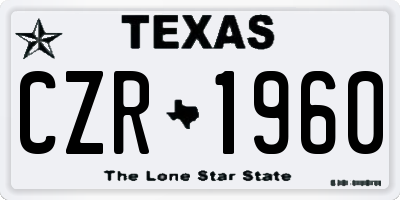 TX license plate CZR1960