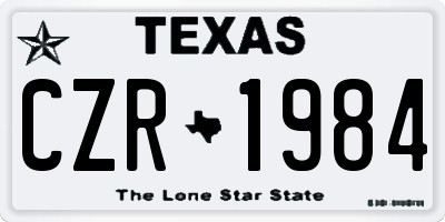 TX license plate CZR1984