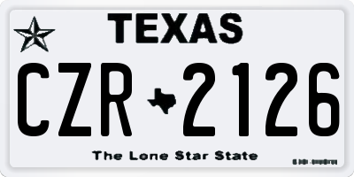 TX license plate CZR2126