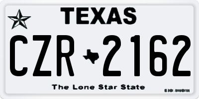 TX license plate CZR2162