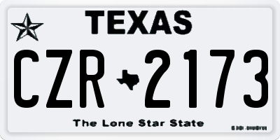 TX license plate CZR2173