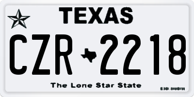 TX license plate CZR2218