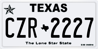 TX license plate CZR2227