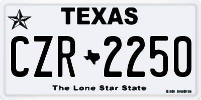 TX license plate CZR2250