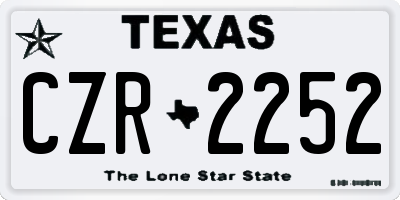 TX license plate CZR2252