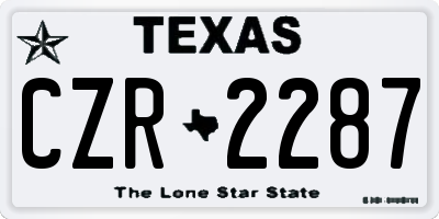 TX license plate CZR2287