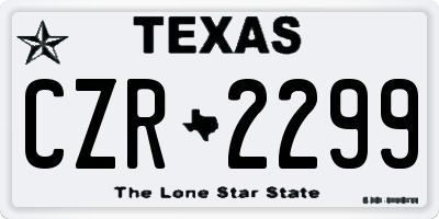 TX license plate CZR2299