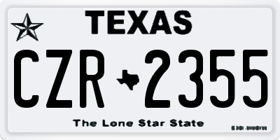 TX license plate CZR2355