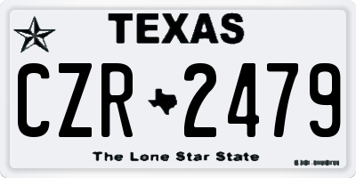 TX license plate CZR2479