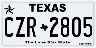 TX license plate CZR2805