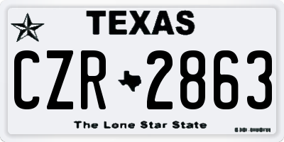 TX license plate CZR2863