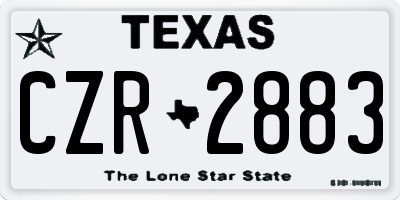 TX license plate CZR2883
