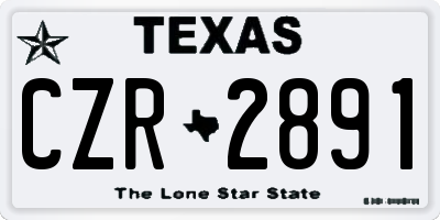 TX license plate CZR2891