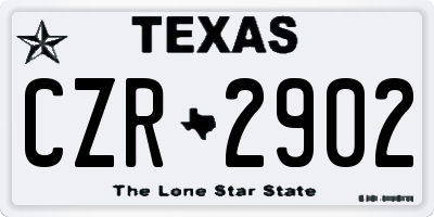 TX license plate CZR2902