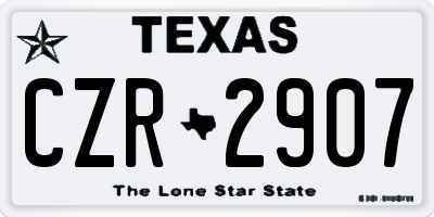 TX license plate CZR2907