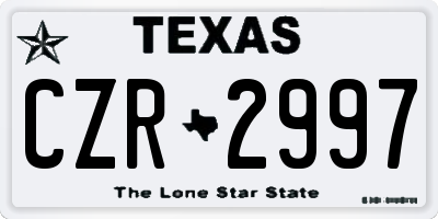 TX license plate CZR2997