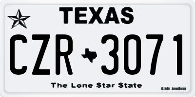 TX license plate CZR3071