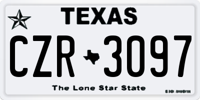 TX license plate CZR3097