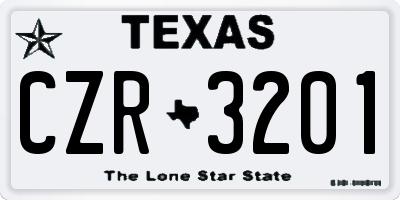 TX license plate CZR3201