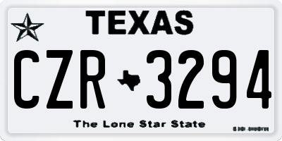 TX license plate CZR3294