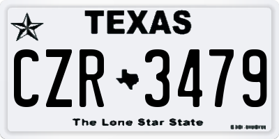TX license plate CZR3479