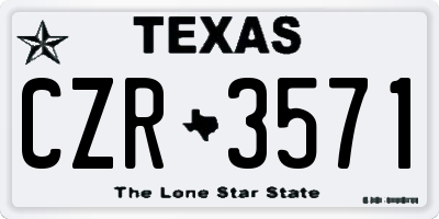 TX license plate CZR3571