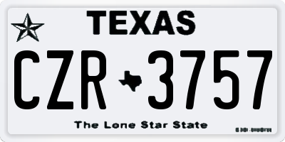 TX license plate CZR3757