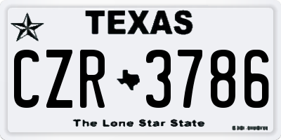 TX license plate CZR3786
