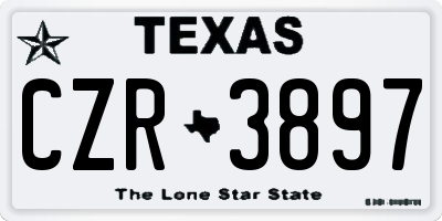 TX license plate CZR3897