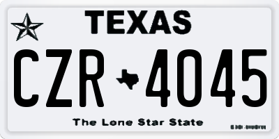 TX license plate CZR4045