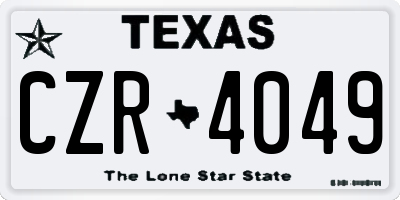 TX license plate CZR4049
