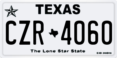 TX license plate CZR4060