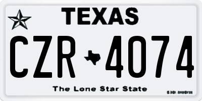 TX license plate CZR4074