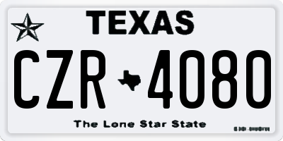 TX license plate CZR4080