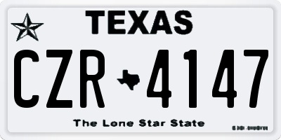 TX license plate CZR4147