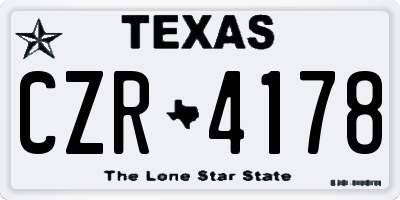 TX license plate CZR4178