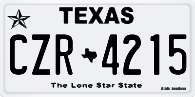 TX license plate CZR4215