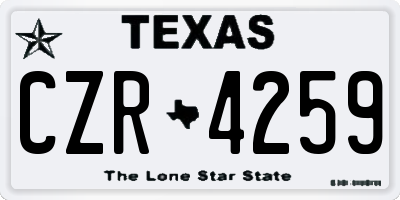 TX license plate CZR4259