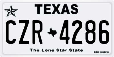 TX license plate CZR4286