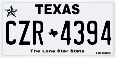 TX license plate CZR4394