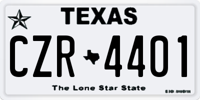 TX license plate CZR4401