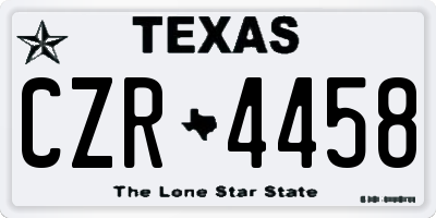 TX license plate CZR4458